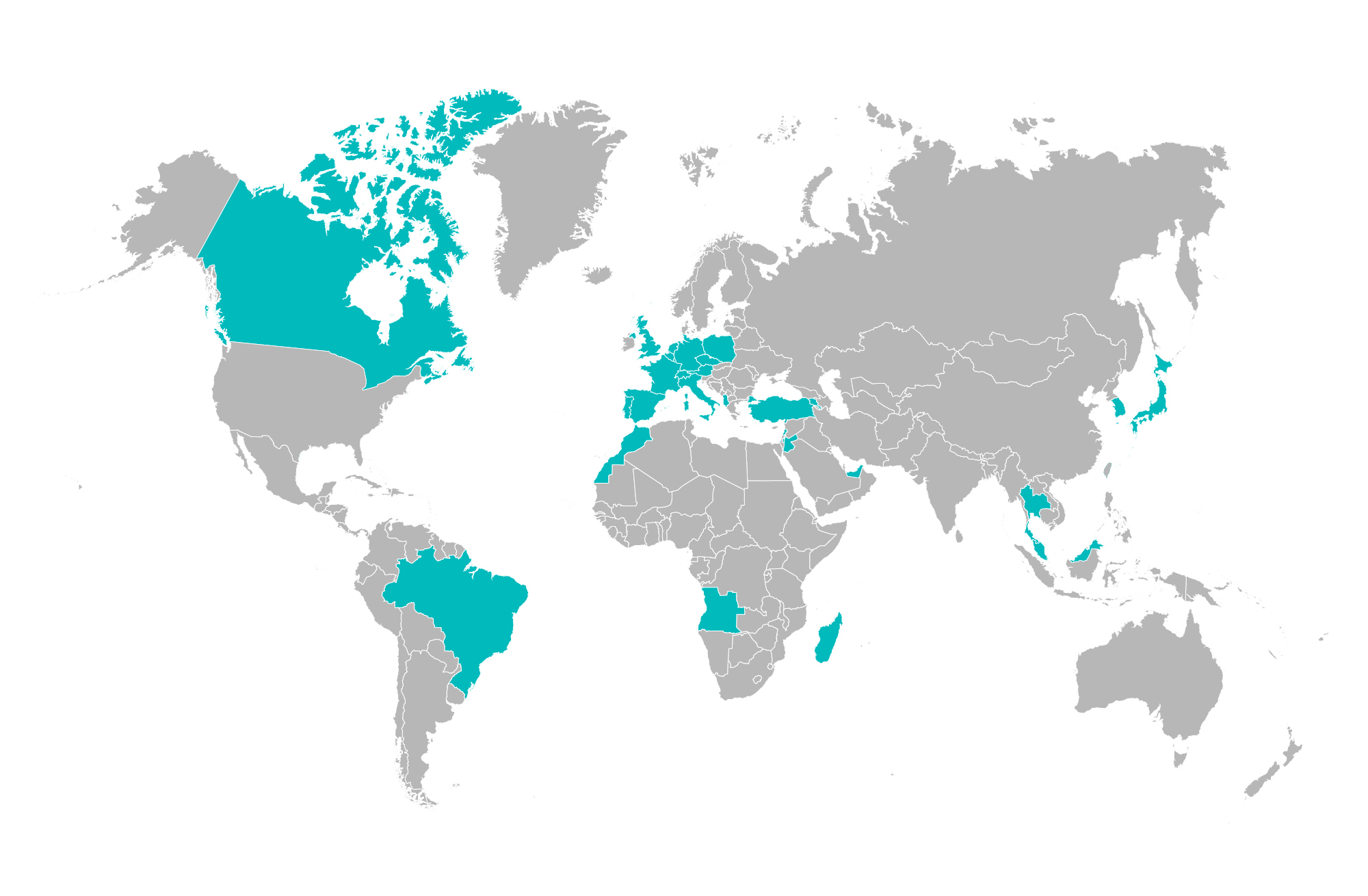 Mappa del network 42. 42 è la più grande rete di scuole IT gratuite al mondo, con una presenza globale di oltre 50 campus in oltre 30 Paesi.